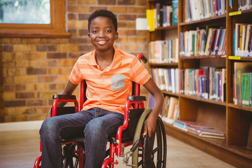 Boy in wheelchair